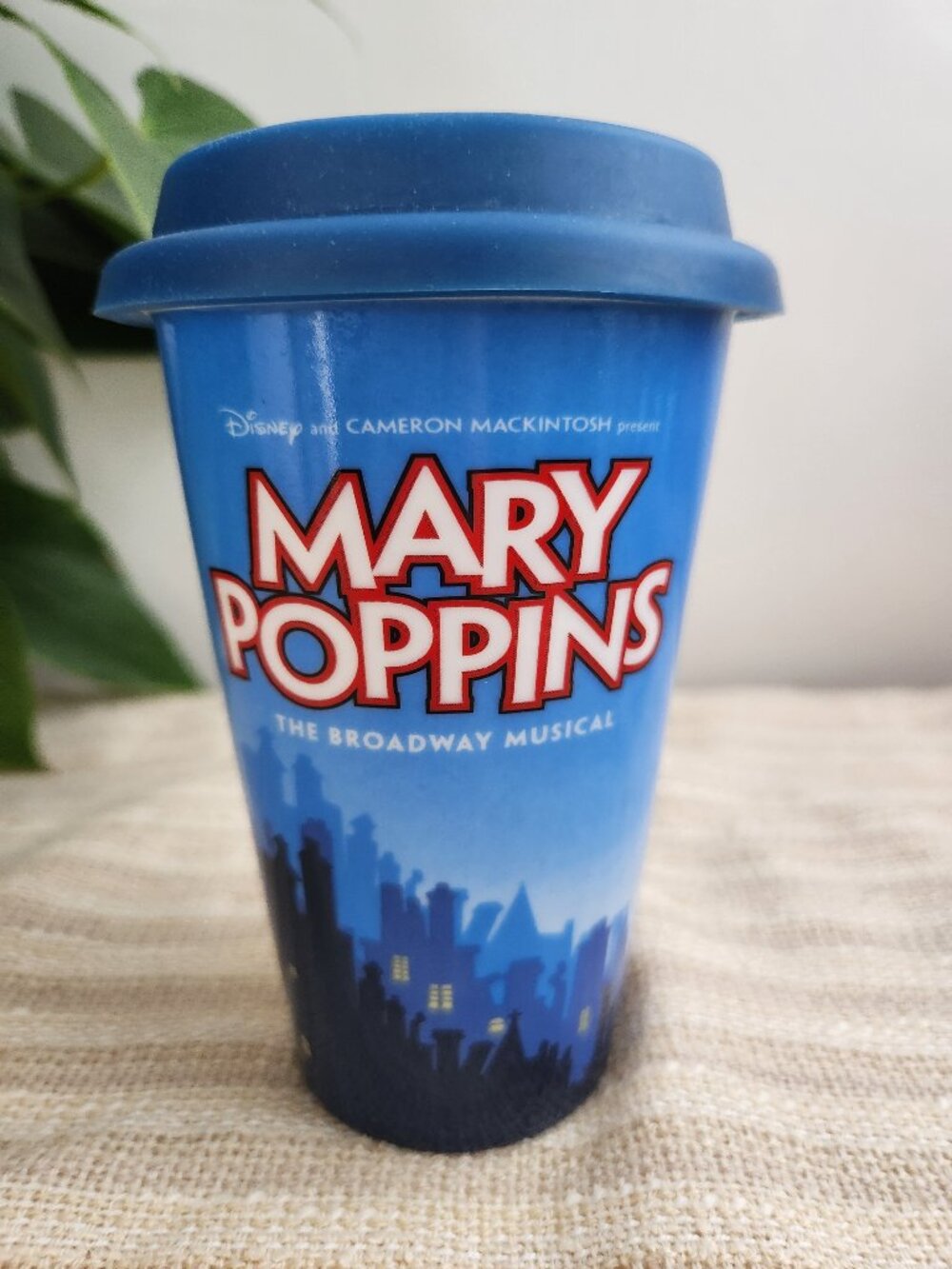 Mary Poppins The Broadway Musical Disney Ceramic Tumbler Travel Mug 14 Oz
